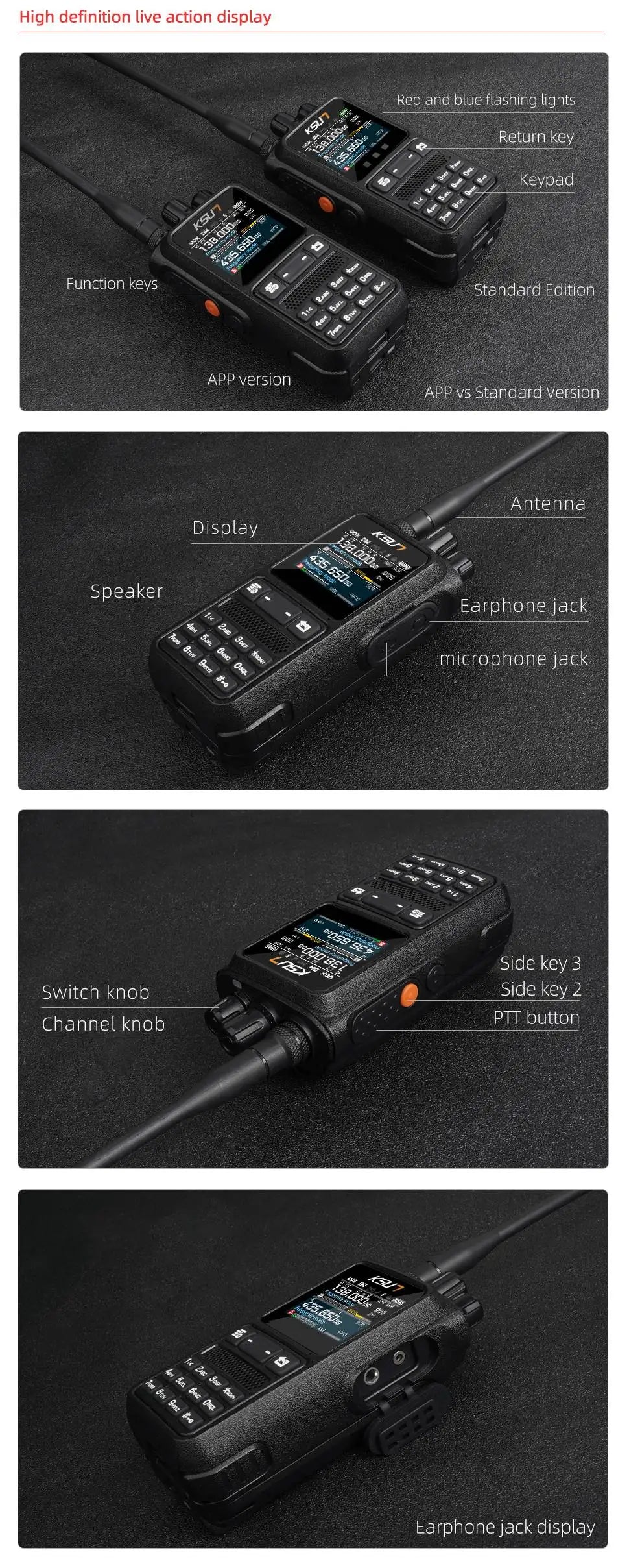 Wireless Programming Walkie Talkie Long Range 10W Powerful Professional Transceiver Ham Radio Stations Air Band Phone APP