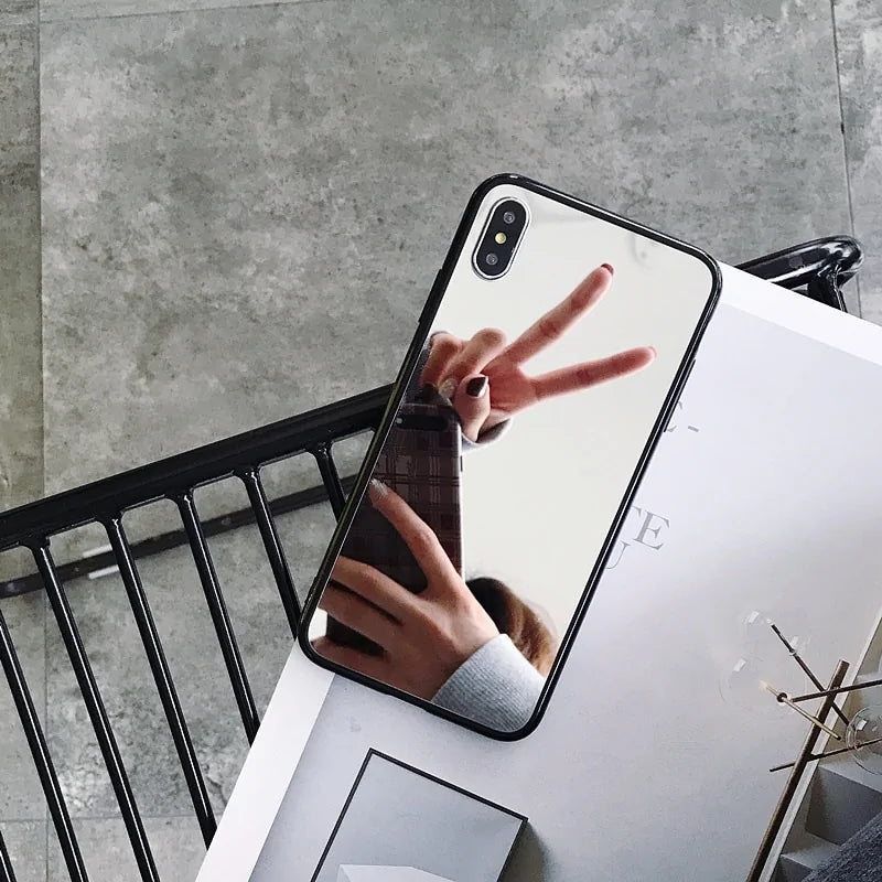 Black Edge Mirror Phone Case For iPhone