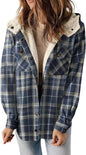 Cozy Plaid Hooded Wool Coat with Fleece Lining