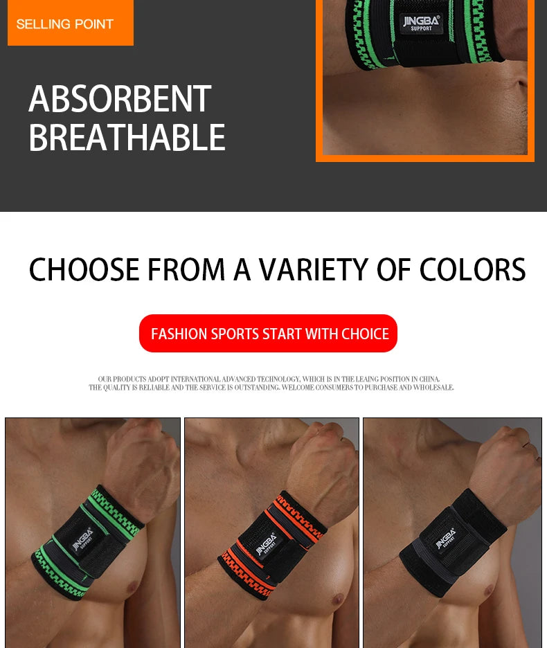 JINGBA SUPPORT New Nylon Wristband Support Fitness Bandage Wrist Support Protective gear wrist band men Tennis Badminton Brace