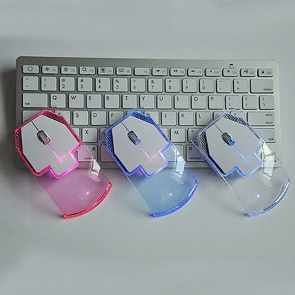 Creative Gaming Mouse 2.4GHz Wireless Ultra-thin Transparent Optical Luminous Mouse for PC Laptop