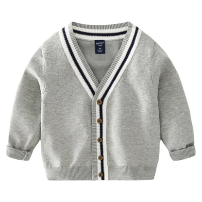 Autumn Children Boy Sweater Casual Cardigans Boys Fashion Spring V-neck Cardigans For Kids 2-6 Years