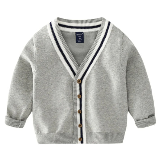 Autumn Children Boy Sweater Casual Cardigans Boys Fashion Spring V-neck Cardigans For Kids 2-6 Years 