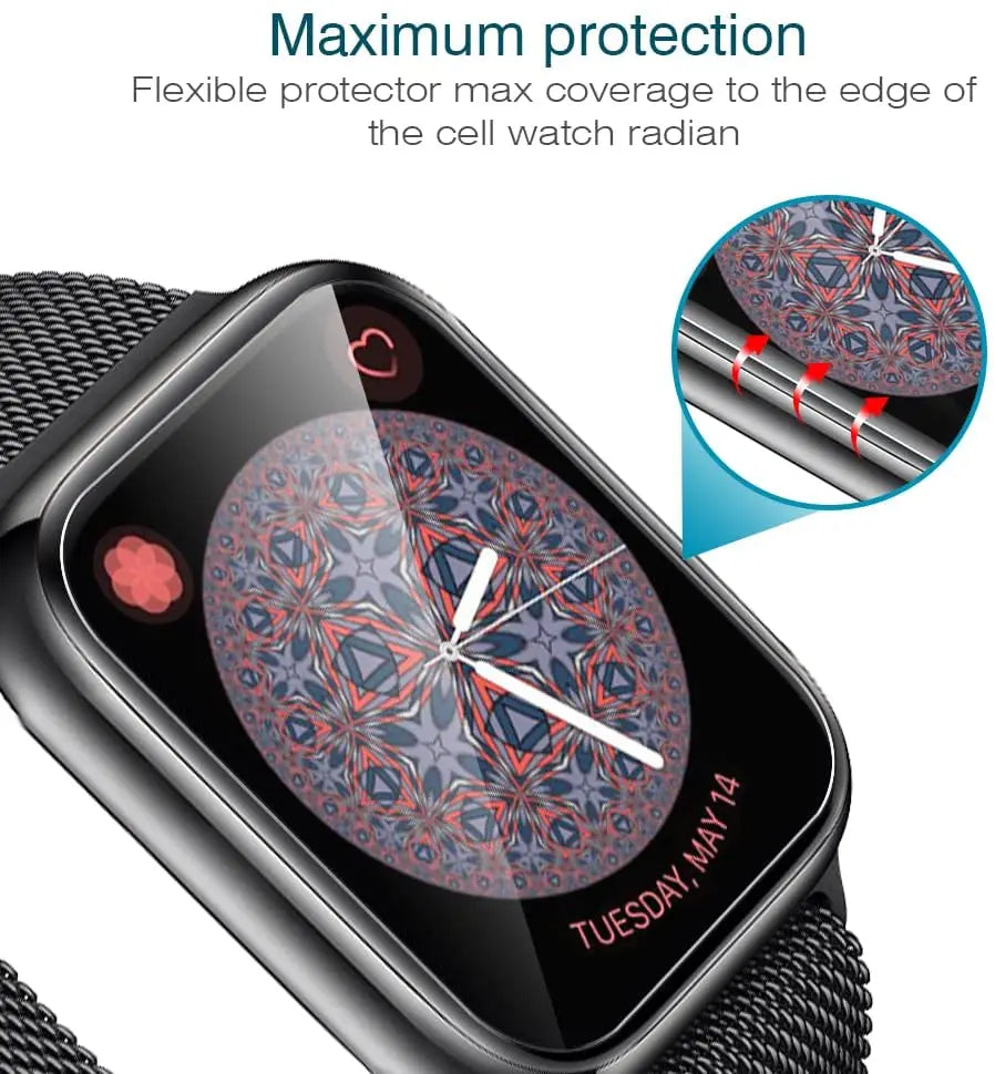 Screen Protector for Apple Watch Series 9 7 8 41mm 45mm HD Transparent TPU Film iwatch Series 6 5 4 3 2 1 SE 38mm 42mm 40mm 44mm