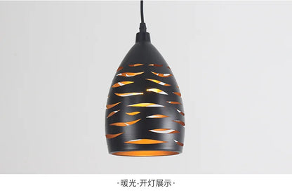 Modern LED pendant light iron Hollow metal cage pendant lamp living room restaurant shop bar fixture decoration