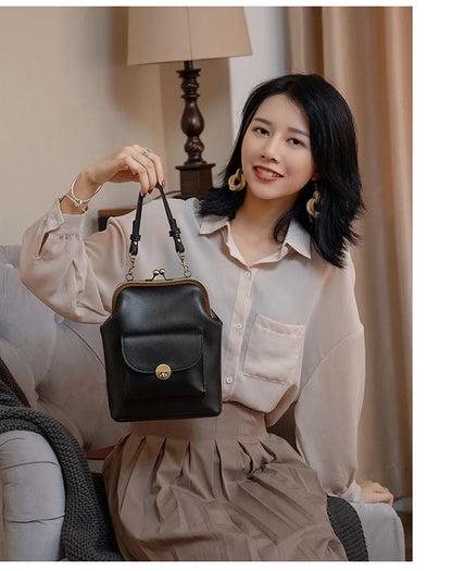 Women shoulder bags Korean style Metal Buckle clip Ladies Handbags PU Leather lady Sling bag female Crossbody Bag purses