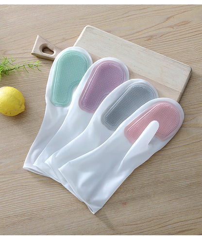 Housework Cleaning Gloves Laundry Waterproof Plastic Leather Household Cleaning Non-Slip Durable Kitchen Dishes And Dishes