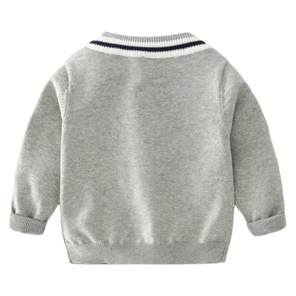 Autumn Children Boy Sweater Casual Cardigans Boys Fashion Spring V-neck Cardigans For Kids 2-6 Years