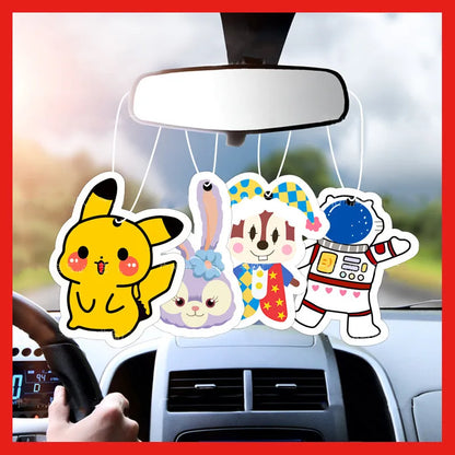 Cute Cartoon Car Air Freshener Paper Natural scent Auto Hanging perfume fragrance car Interior accessories