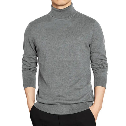 High Quality Turtleneck Sweater Men Pullover Basic Solid Turtle-Neck Sweater Male Black Wine red Green Grey Purple Knitwear Man