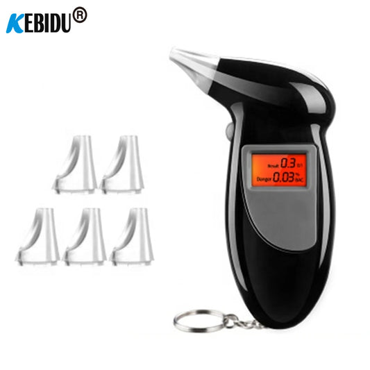 Professional Alcohol Breath Tester Breathalyzer Analyzer Detector Test Keychain Breathalizer Breathalyser Device LCD Screen