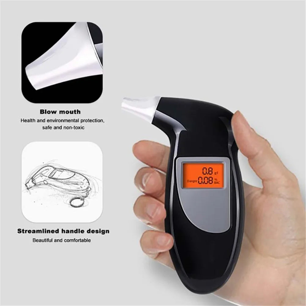 Professional Alcohol Breath Tester Breathalyzer Analyzer Detector Test Keychain Breathalizer Breathalyser Device LCD Screen