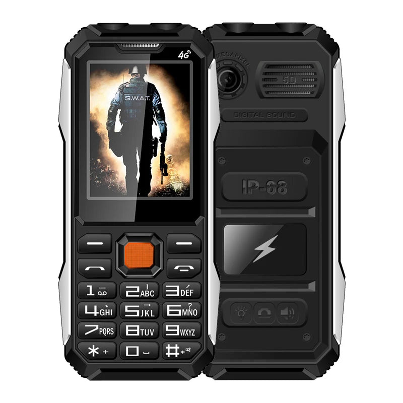 Durable Rugged Slim Outdoor Key Feature Phone Non waterproof Torch SOS Call Speed Dial Black FM list Auto Recorder Long Standby