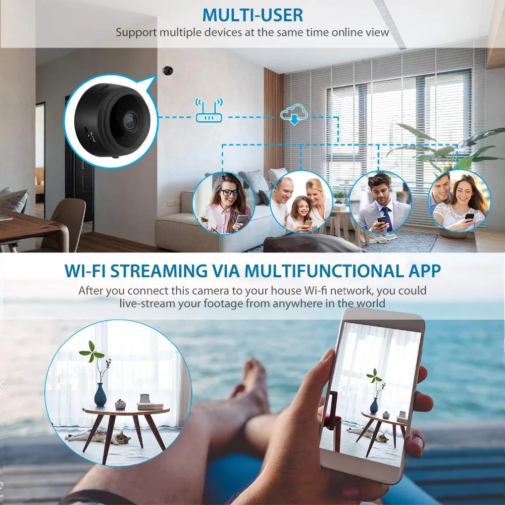 Micro Home Wireless Video CCTV Mini Security Surveillance with Wifi IP Camara Sensor Infrared CMOS 2MP Telefon Alarm Camera