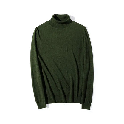 High Quality Turtleneck Sweater Men Pullover Basic Solid Turtle-Neck Sweater Male Black Wine red Green Grey Purple Knitwear Man