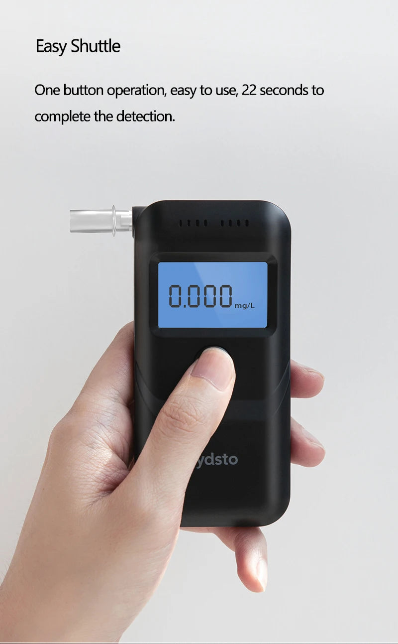 Hydsto 10 pcs Digital Alcohol Tester nozzles Professional Alcohol Detector Breathalyzer Alcotester LCD Display Drunk Test