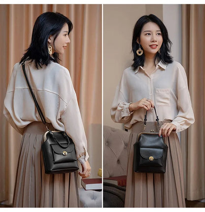 Women shoulder bags Korean style Metal Buckle clip Ladies Handbags PU Leather lady Sling bag female Crossbody Bag purses