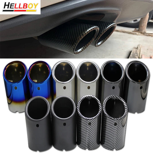 76mm Car Exhaust Muffler Tip Cover For Q5 A5 VW Tiguan Volkswagen Passat B7 CC 1.8T 2.0T Audi A3 8V 8P A4 B8 A1 Auto Accessories