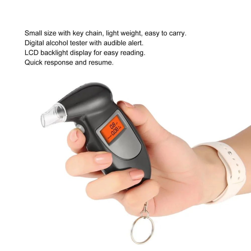 Professional Alcohol Breath Tester Breathalyzer Analyzer Detector Test Keychain Breathalizer Breathalyser Device LCD Screen