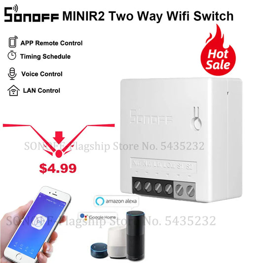 Itead SONOFF MINI DIY Wifi Smart Switch Moudle Two Way Switch Via e-Welink APP Remote Control Switches For Smart Home Automation