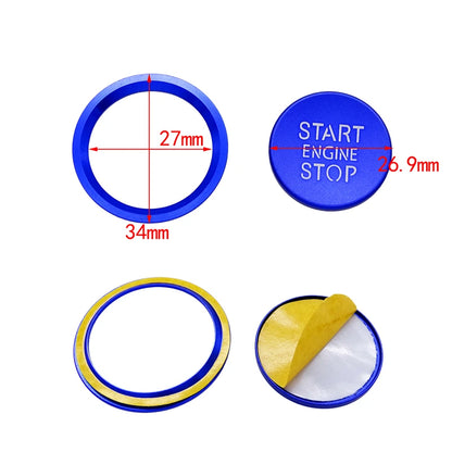 Set Car Engine Start Stop Button Cover Decor Ring for Audi A4 S4 A5 S5 A6 S6 A7 S7 A8 S8 Q5 Q7 Car Styling Sticker Accessories