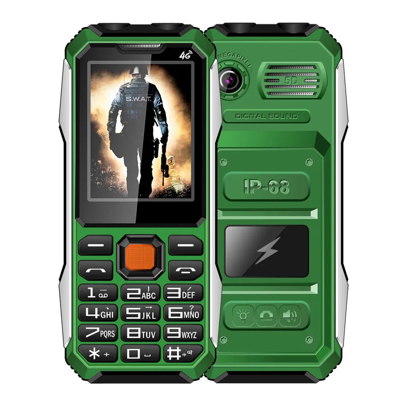 Durable Rugged Slim Outdoor Key Feature Phone Non waterproof Torch SOS Call Speed Dial Black FM list Auto Recorder Long Standby