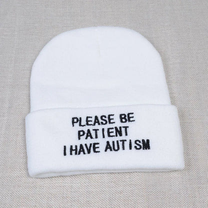 Please Be Patient I Have Autism letter Embroidery Knitted Hat men women Warm Winter Beanie Outdoor Sports Skiing Beanies