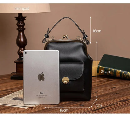 Women shoulder bags Korean style Metal Buckle clip Ladies Handbags PU Leather lady Sling bag female Crossbody Bag purses