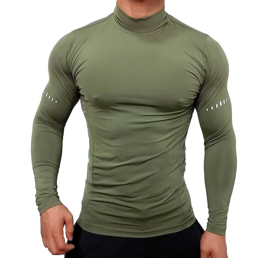 Compression Shirts Men's Fitness Workout Long Sleeve T-shirt Gym Training Tops Muscle Tees