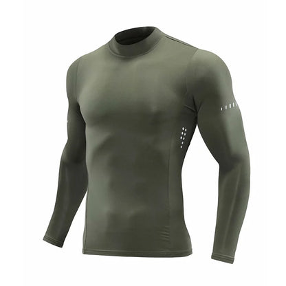 Compression Shirts Men's Fitness Workout Long Sleeve T-shirt Gym Training Tops Muscle Tees