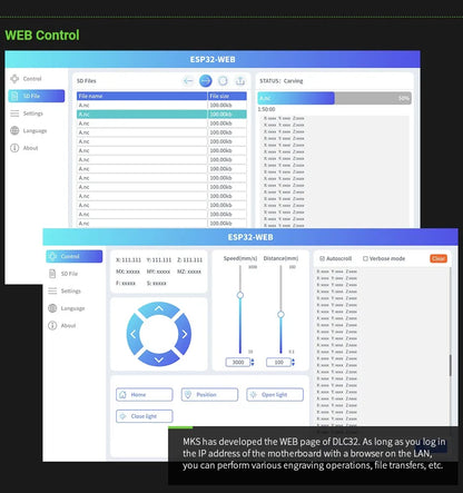 MKS DLC32 V2.1 Offline Controller Board 32bits ESP32 WIFI GRBL Motherboard For Laser Engraving Machine TS35 Touch Screen Display