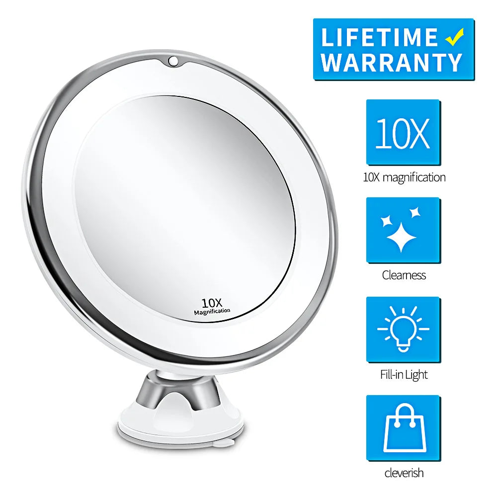 Makeup Vanity Mirror With 10X Lights LED Magnifying Mirror Cosmetic Mirrors Light Magnification LED Make up Mirrors