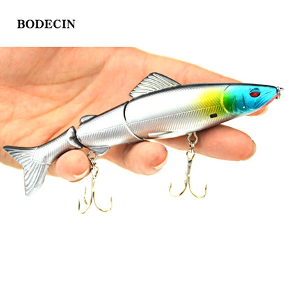 1pc 17.7g 125mm Crankbaits Fishing Lures Hard Bait Artificial Wobbler For Pike Peche 3 Segments Minnow Swimbait With Steel Ball