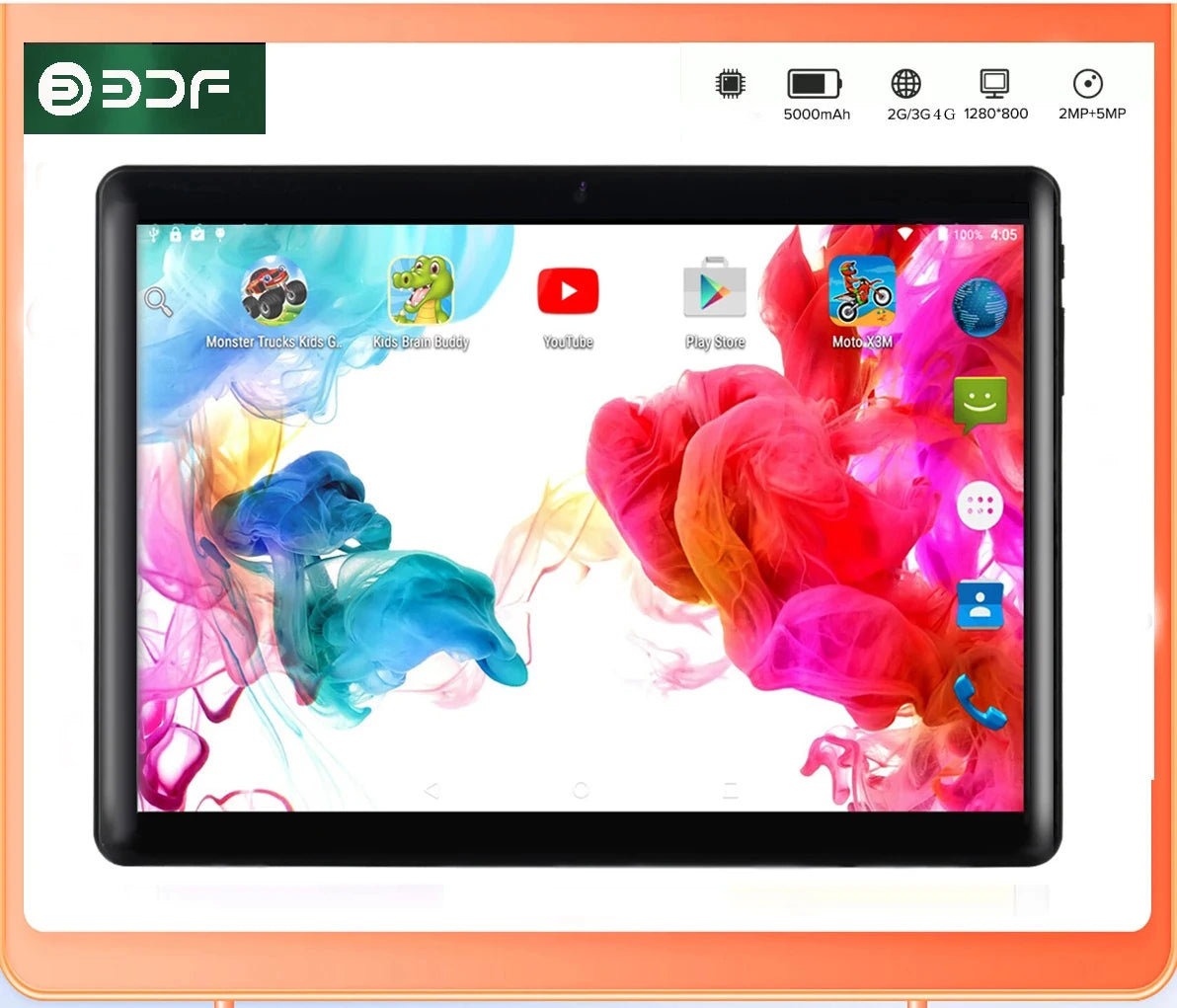 BDF 10.1'' Tablet PC Android 11 Support 4G/3G Dual SIM Card Tablets 4GB+64GB Bluetooth Wi-Fi Tablet Android Pc