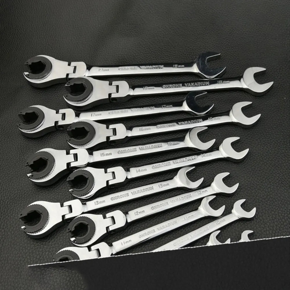 Tubing Ratchet Wrench with Open Flexible Head 8-30MM 72 Teeth For Car Repair Oil Combination Wrenches