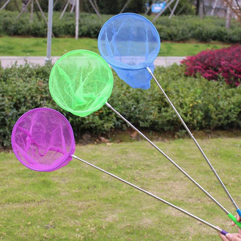 1PC Colorful Kids Anti Slip Grip Perfect Telescopic Butterfly Net Extendable 34 Inches for Catching Bugs Insect Fishing Toys NEW