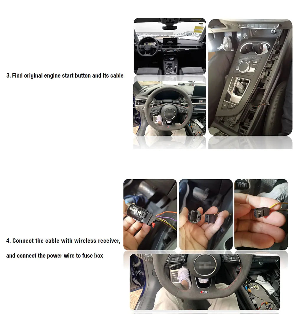 Realsun R8 Style Engine Start Stop Drive Select Steering Wheel Button For Audi A3 S3 A4 S4 A5 A6 A7 Q3 Q5 VW Skoda Cadillac Seat