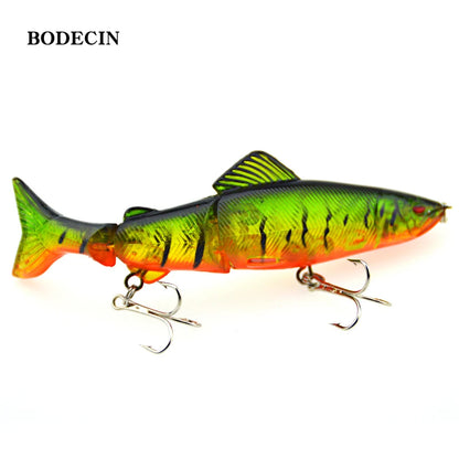 1pc 17.7g 125mm Crankbaits Fishing Lures Hard Bait Artificial Wobbler For Pike Peche 3 Segments Minnow Swimbait With Steel Ball