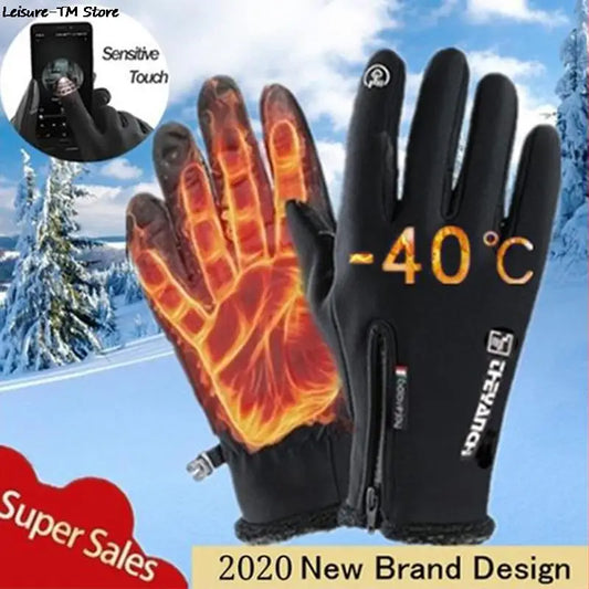 Winter Gloves Waterproof Thermal Touch Screen Thermal Windproof Warm Gloves Cold Weather Running Sports Hiking Ski Gloves 