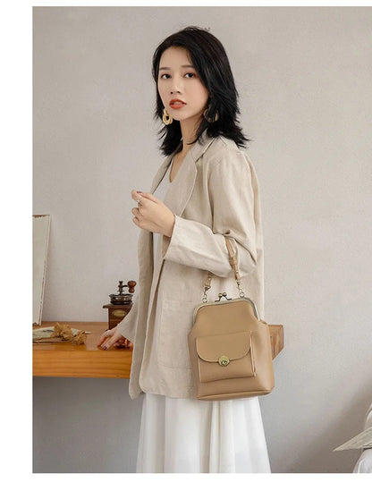 Women shoulder bags Korean style Metal Buckle clip Ladies Handbags PU Leather lady Sling bag female Crossbody Bag purses