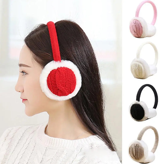 Simple Multicolor Warm Knitted Earmuffs Winter Outdoor Warm Earmuff Protector Women's Warm Knitted Earmuffs Winter Accessories