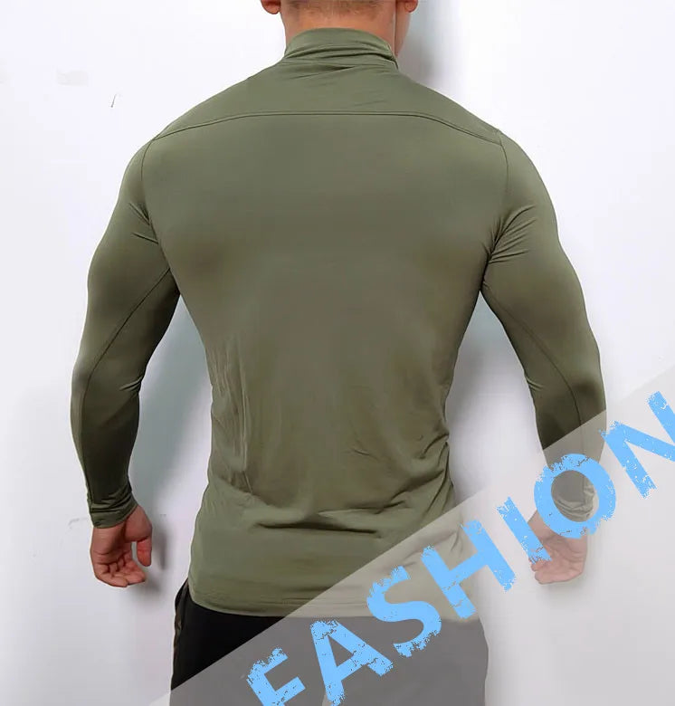 Compression Shirts Men's Fitness Workout Long Sleeve T-shirt Gym Training Tops Muscle Tees