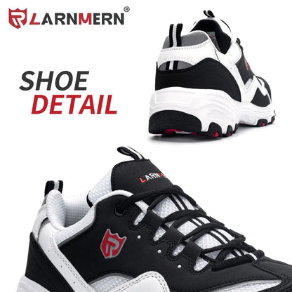 LARNMERN Men's Safety Shoes Work Shoe Steel Toe Comfortable Lightweight Breathable Anti-smashing Anti-puncture Construction Shoe