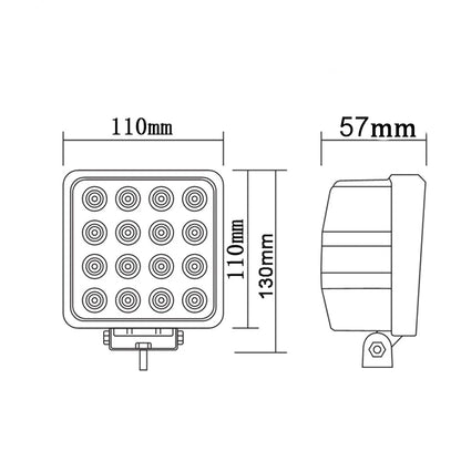 1Piece 4inch LED Work Light 48W Aluminum Spot Flood Driving Lamp Waterproof for Offroad Cars Trucks Trailer SUV Boat 4x4 4WD 12V