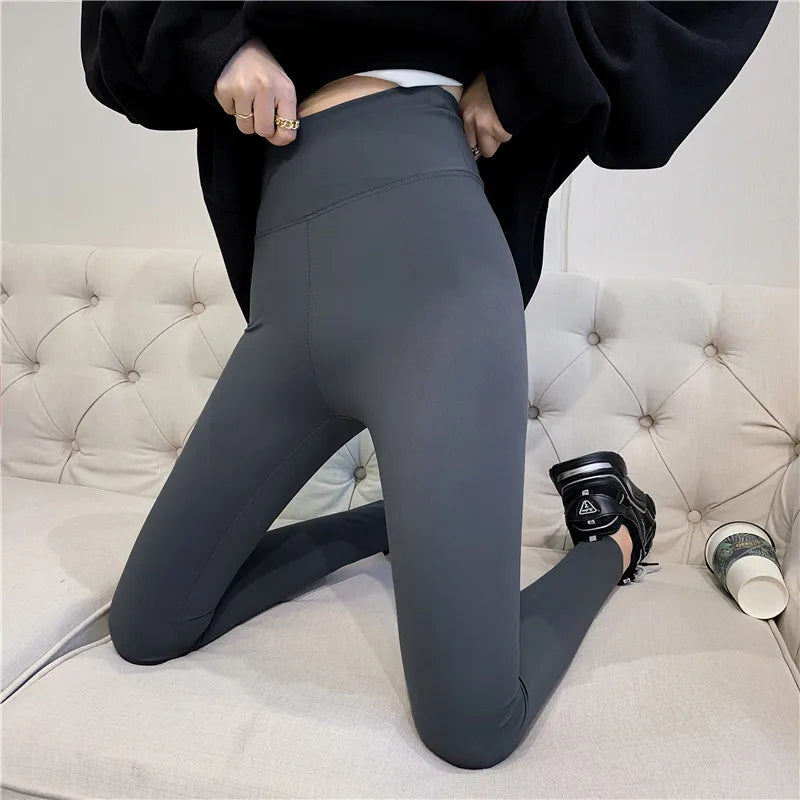 BIVIGAOS Black Thin Sharkskin Leggings Women Sun Printed Skinny Slim Sexy Fitness Leggings Casual Fashion Sports Leggings Autumn