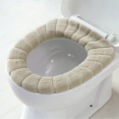 Bathroom Toilet Seat Cover Comfortable Velvet Coral Lid Top Cover Pad Washable Pumpkin Pattern Soft Toilet Seat Cushion