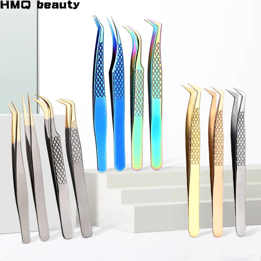 Stainless Steel Eyebrow False Eyelashes Tweezers Lashes Extension  Makeup Tool High Quality Anti-Static Tweezers Make Up Tools