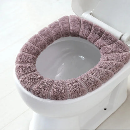 Bathroom Toilet Seat Cover Comfortable Velvet Coral Lid Top Cover Pad Washable Pumpkin Pattern Soft Toilet Seat Cushion