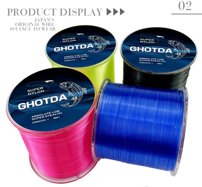 GHOTDA 500M Nylon Fishing Line Durable Monofilament Fishing Wire Rock Sea Fishing Line