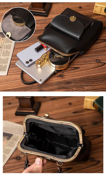 Women shoulder bags Korean style Metal Buckle clip Ladies Handbags PU Leather lady Sling bag female Crossbody Bag purses